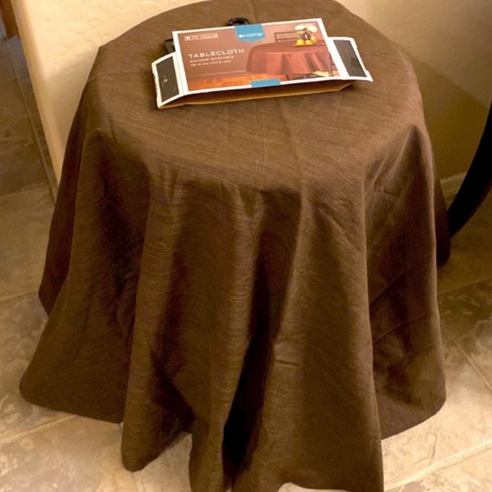 Brown Round Tablecloth